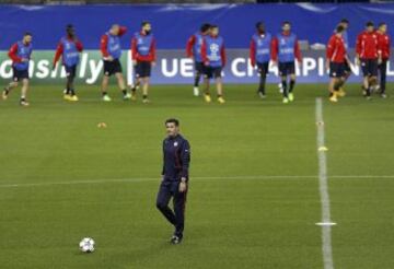 Entrenamiento en el Vicente Calderón.