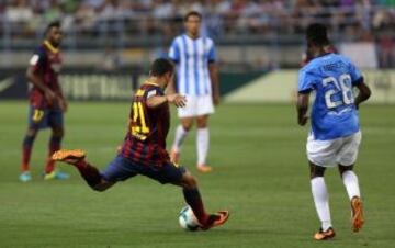 Liga Bbva. Málaga - Barcelona. 0-4. Primer gol de Adriano.