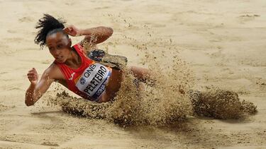 Ana Peleteiro of Spain competes in the Women's Triple Jump final during day nine of 17th IAAF World Athletics Championships Doha 2019 at Khalifa International Stadium.