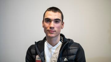 Juan Ayuso, ayer durante la presentación del Criterium de Madrid, que se celebra hoy.