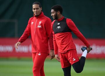 Liverpool's Virgil van Dijk and Joe Gomez