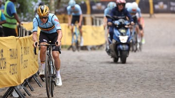 Belgian rider Remco Evenepoel cycles during a training session during the UCI 2025 Road World Championships, in Kigali, on September 24, 2025. (Photo by Anne-Christine POUJOULAT / AFP)