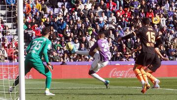 VALLADOLID. 29/01/23. PHOTOGENIC. PARTIDO DE LIGA SANTANDER ENTRE EL REAL VALLADOLID Y EL VALENCIA C.F. GOL DE LARIN