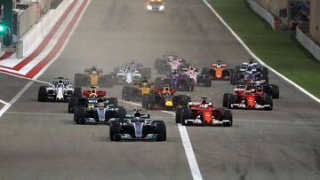 Salida del GP de Bahréin de F1.