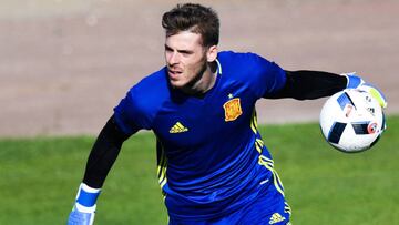 De Gea, durante un entrenamiento.