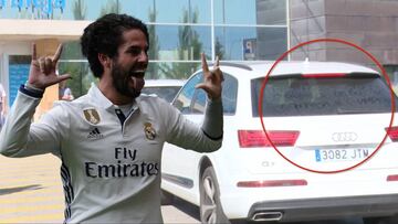 El mensaje que le dejaron a Isco en los cristales sucios del coche