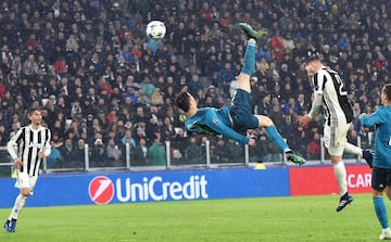 Cristiano Ronaldo voló literalmente en el Juventus Stadium para marcar un gol que ya es historia de la Copa de Europa. El delantero portugués anotó el 0-2 en Turín, en un partido de cuartos de final entre la Juventus y el Real Madrid.