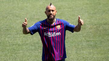 Arturo Vidal con el Barcelona. 