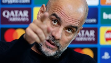 Soccer Football - Champions League - Manchester City Press Conference - Etihad Campus, Manchester, Britain - November 25, 2024 Manchester City manager Pep Guardiola during the press conference Action Images via Reuters/Jason Cairnduff