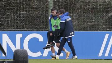 Valín tuvo que ser retirado del entrenamiento del Depor