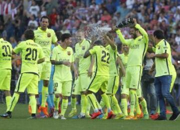 El 17 de mayo de 2015 el Barcelona ganó 0-1 en el Calderón en la jornada 37, el Barcelona se proclamó matemáticamente campeón de Liga.