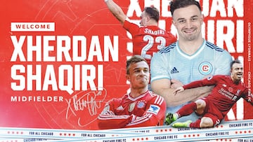 Xherdan Shaqiri joins Chicago Fire on a club-record fee