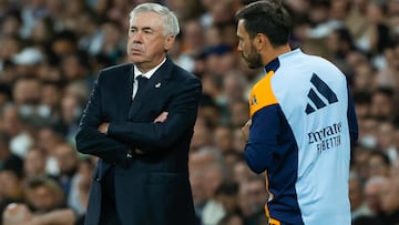 Ancelotti, con su hijo Davide.