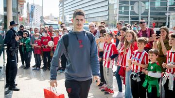 Sancet, en una concentraci&oacute;n del Athletic.