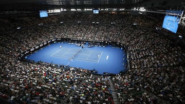 Imagen de la pista Rod Laver Arena de Melbourne durante la final del Open de Australia entre Roger Federer y Marin Cilic.