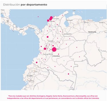 Mapa de casos y muertes por coronavirus por departamentos en Colombia: hoy, 4 de julio