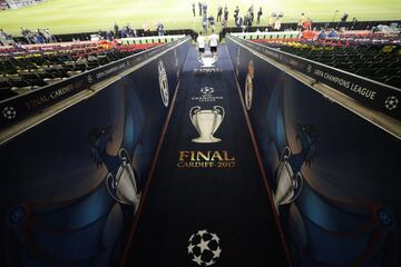 El entrenamiento de la Juventus en el Millennium Stadium