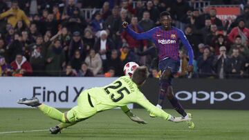 Dembel&eacute; marca su segundo gol contra el Levante