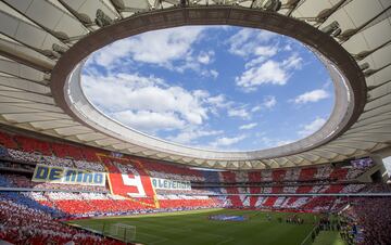 Impresionante tifo en el Wanda Metropolitano. 