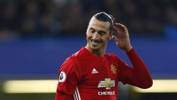 Manchester United&#039;s Zlatan Ibrahimovic looks dejected at the end of the match 
 
 