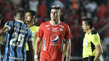 Michael Rangel durante un partido de América de Cali.