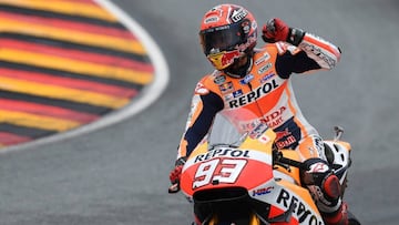 Marc Márquez, celebrando la victoria del gran premio de Alemania.