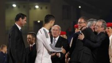 Hierro, Cristiano, Blatter, Ancelotti y Florentino.