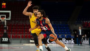 Pierria Henry, durante el partido que ha enfrentado al Kirolbet Baskonia y al Maccabi Tel Aviv, correspondiente a la 13ª jornada de la Euroliga