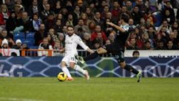 Carvajal, durante el partido.