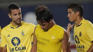 <b>DEDICATORIA. </b>Guerrero enseño esta leyenda tras marcar: "Felicidades Papa!! India no tardes mi amor"·