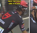 La insólita forma de combatir el frío de un ciclista en plena etapa del Tour de Francia