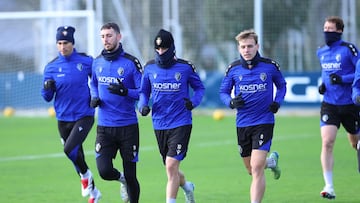 Entrenamiento de Osasuna esta mañana en Tajonar.