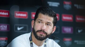 Benjamin Mora head coach of Atlas during the game Olimpia (HON) VS Atlas (MEX), corresponding to Round of 16 first leg match of the 2023 Scotiabank Concacaf Champions League, at Olimpico Metropolitano Stadium, on March 08, 2023.
<br><br>
Benjamin Mora Director Tecnico de Atlas durante el partido Olimpia (HON) VS Atlas (MEX), correspondiente al partido de Ida de octavos de final de la Liga de Campeones Scotiabank Concacaf 2023, en el Estadio Olimpico Metropolitano , el 08 de Marzo de 2023.