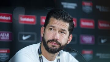     Benjamin Mora head coach of Atlas during the game Olimpia (HON) VS Atlas (MEX), corresponding to Round of 16 first leg match of the 2023 Scotiabank Concacaf Champions League, at Olimpico Metropolitano Stadium, on March 08, 2023.

<br><br>

Benjamin Mora Director Tecnico de Atlas durante el partido Olimpia (HON) VS Atlas (MEX), correspondiente al partido de Ida de octavos de final de la Liga de Campeones Scotiabank Concacaf 2023, en el Estadio Olimpico Metropolitano , el 08 de Marzo de 2023.