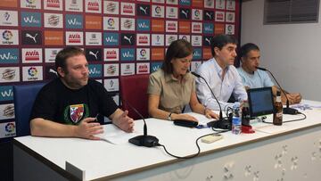  SD  Eibar president Amaia Gorostiza with Koldo Ayuso, Alberto Albistegui and Ernesto Ezpeleta &quot;Bihurri&quot;