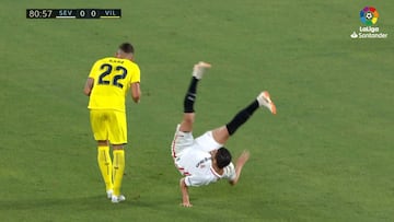 Terrible lesión de Escudero en el Sevilla-Villarreal