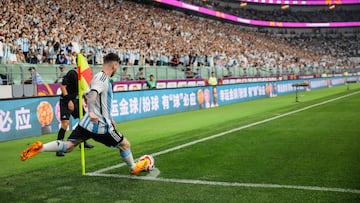 Leo Messi, durante el amistoso contra Australia.