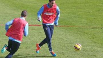 Mario Suárez y Gabi en el entrenamiento