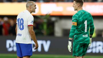 Ter Stegen y Romeu, en el Arsenal-Barça de la gira por Estados Unidos.