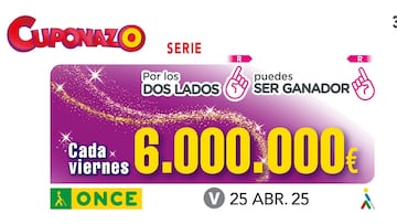 Cuponazo de la ONCE: comprobar los resultados del sorteo hoy, viernes 25 de abril