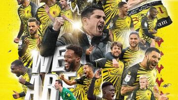 Mural conmemorativo del ascenso del Watford.