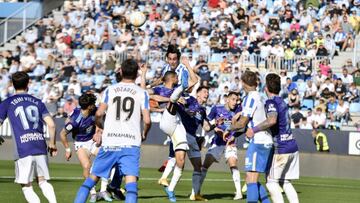 Momento del partido entre el M&aacute;laga y el Valladolid.