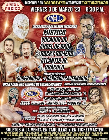 Viernes Espectacular CMLL 3 de marzo 2023: Cartelera, luchadores y cómo comprar entradas para la lucha libre