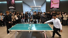 Carlos Alcaraz y Jannik Sinner, su primer duelo en ping pong