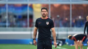 Simeone, antes de la final de Milán.