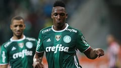 Yerry Mina, baja sensible de Palmeiras ante Botafogo