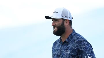 LAHAINA, HAWAII - JANUARY 05: Jon Rahm of Spain smiles as he walks to the third green during the first round of the Sentry Tournament of Champions at Plantation Course at Kapalua Golf Club on January 05, 2023 in Lahaina, Hawaii.   Harry How/Getty Images/AFP (Photo by Harry How / GETTY IMAGES NORTH AMERICA / Getty Images via AFP)