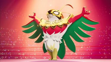 Mega Hawlucha leaps from the third rope to land in Pokémon Legends: Z-A