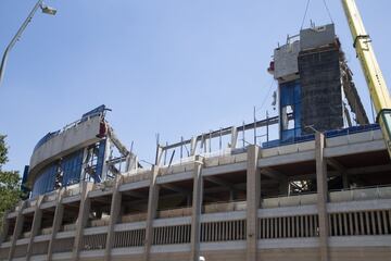 Así avanzan las obras de demolición del estadio Vicente Calderón. 