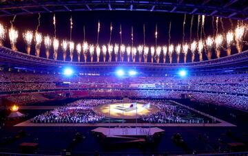 Un momento de la Ceremonia en el Estadio Olímpico. 